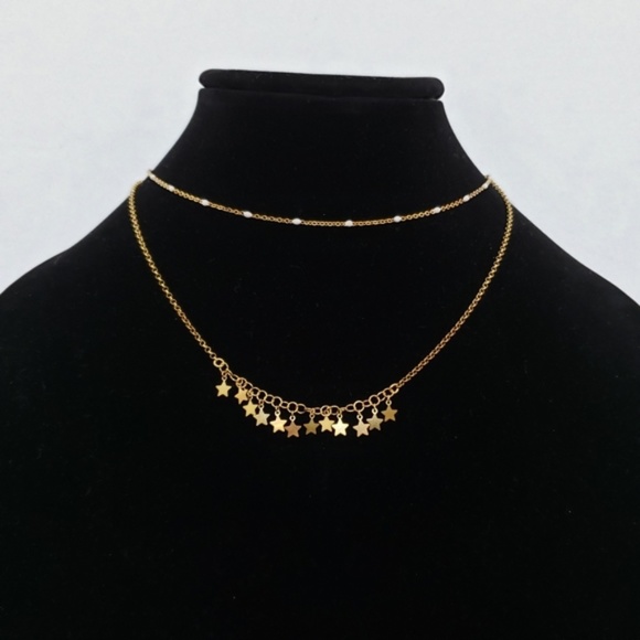 Argento Vivo Sterling Silver Layered Star Bead Chain Necklace - Picture 3 of 4